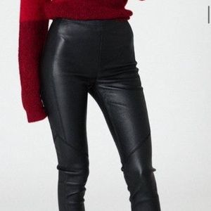 NWT Veda Leather Zero Stretch Black Leggings, medium